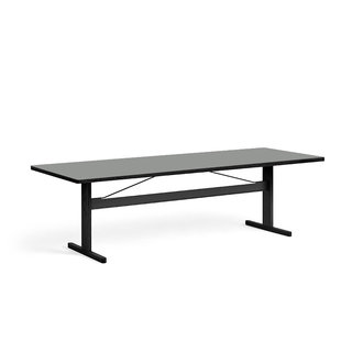 HAY Passerelle table - ink black  oak frame - linoleum tabletop