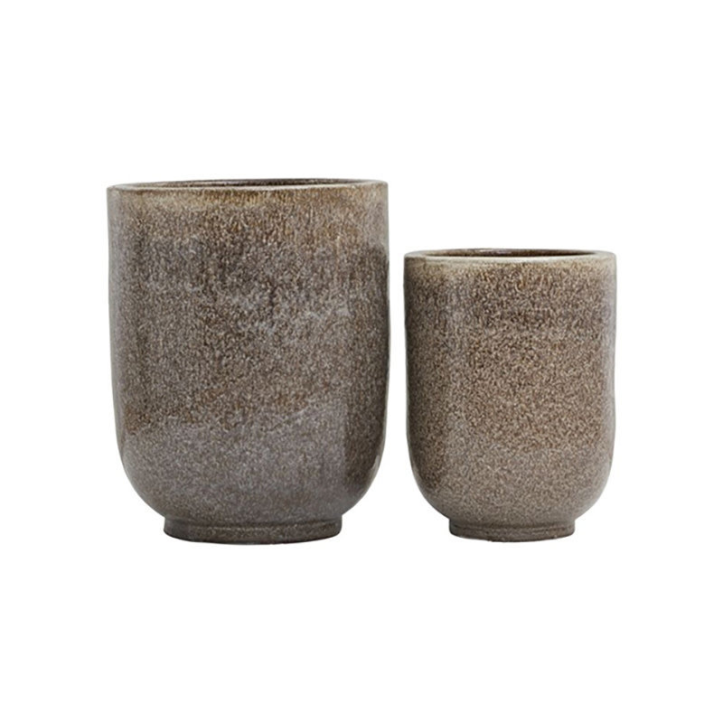 House Doctor Pot de fleurs Pho - Nougat (Ensemble de 2)