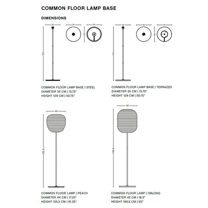 HAY Common Vloerlamp (enkel voet/staander)