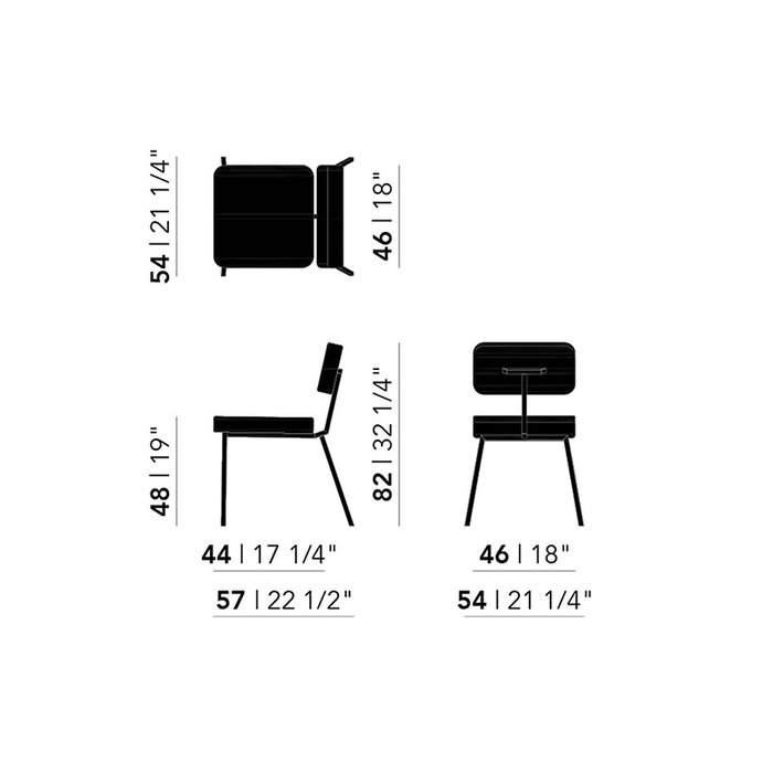 Studio Henk Ode dining chair - black frame - Studio Henk
