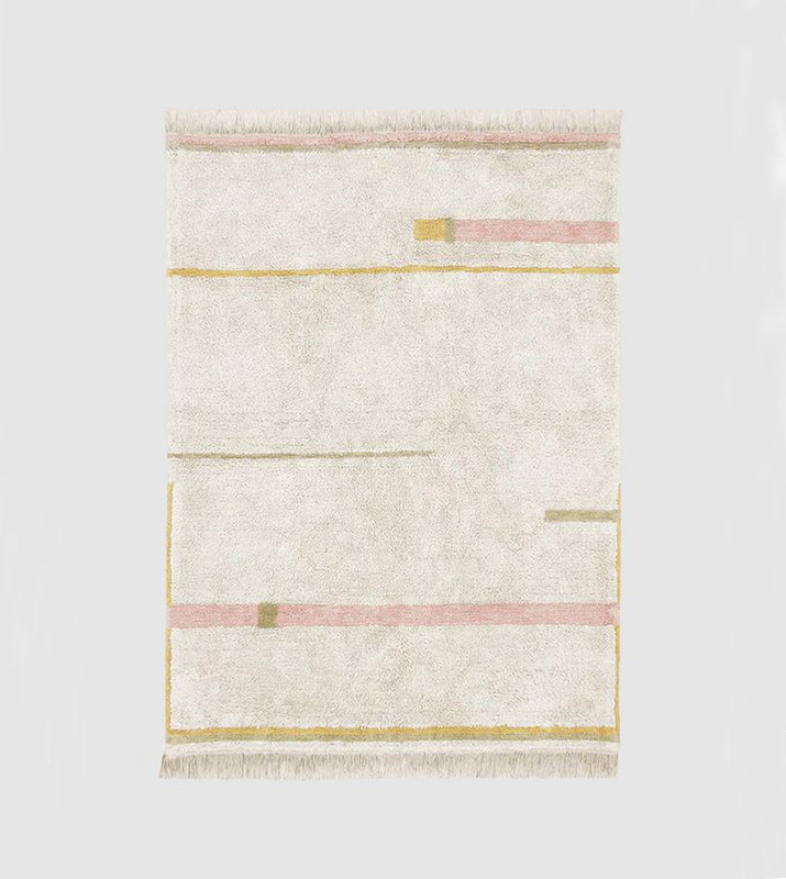 Lanes Vintage Nude M - tapis lavable en coton - Lorena Canals - Livingdesign