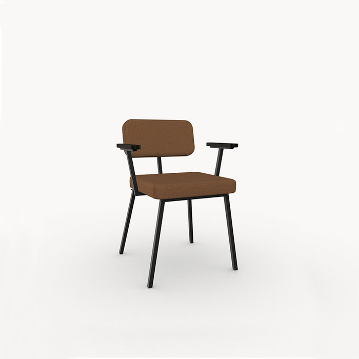 Studio Henk Ode dining armchair - black frame  - black oak armrest