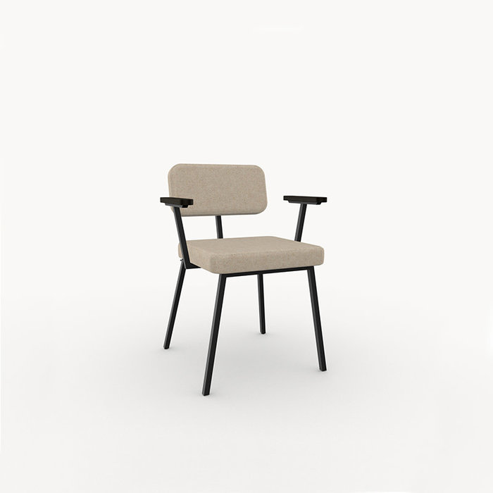 Studio Henk Ode dining armchair - black frame  - black oak armrest