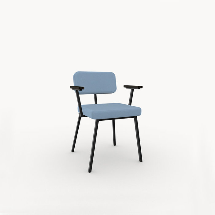 Studio Henk Ode dining armchair - black frame  - black oak armrest