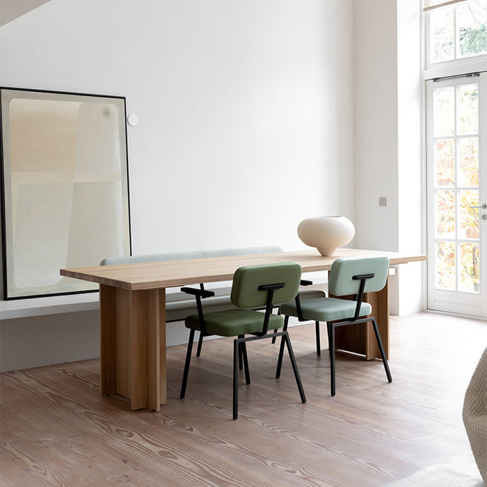 Studio Henk Ode dining armchair - black frame  - black oak armrest