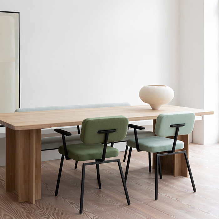 Studio Henk Ode dining armchair - black frame  - black oak armrest