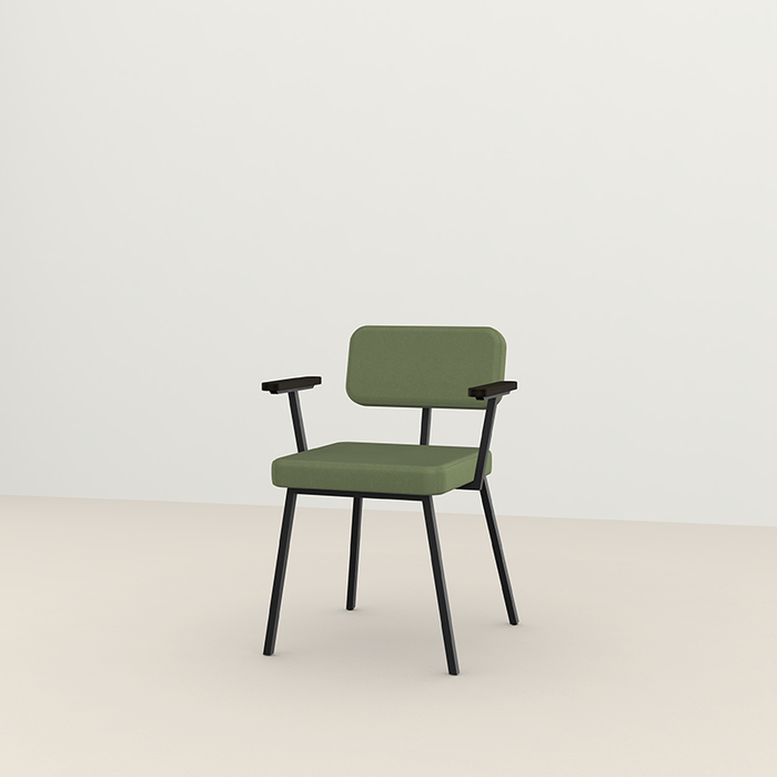 Studio Henk Ode dining armchair - black frame  - black oak armrest