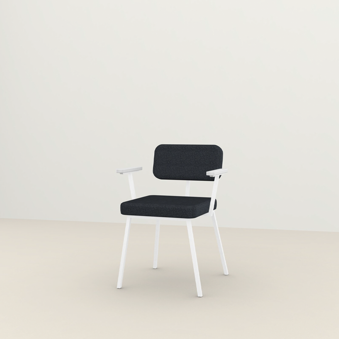 Studio Henk Ode dining armchair - white frame  - white oak armrest