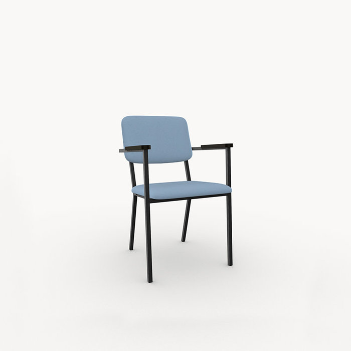 Studio Henk Co dining armchair - black frame - black oak armrest