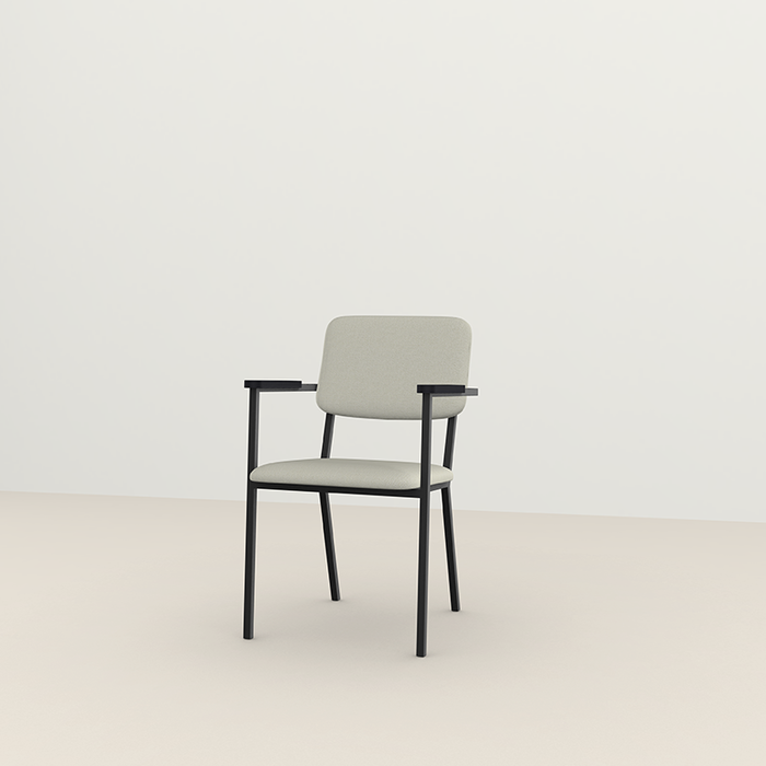 Studio Henk Co dining armchair - black frame - black oak armrest