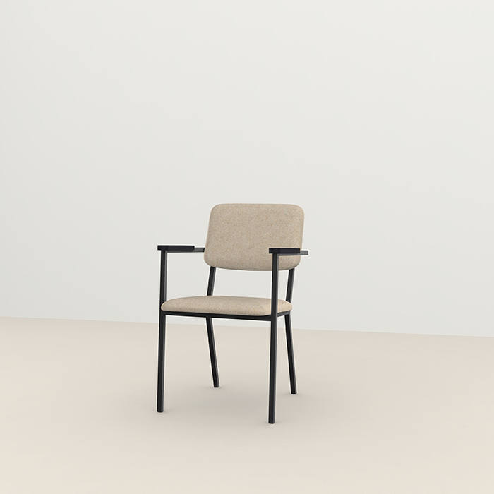 Studio Henk Co dining armchair - black frame - black oak armrest