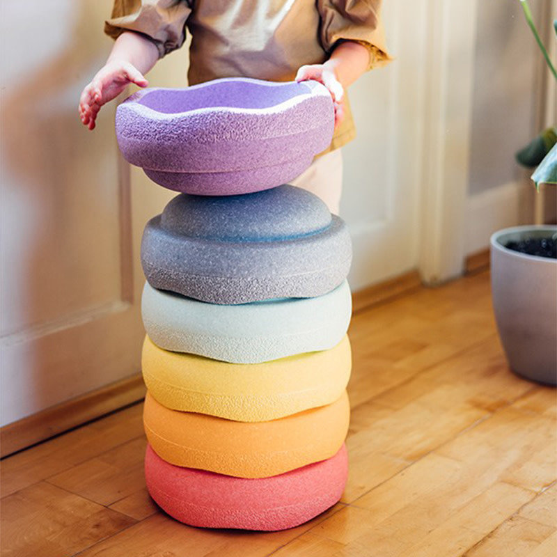 Stapelstein Rainbow PASTEL - set van 6