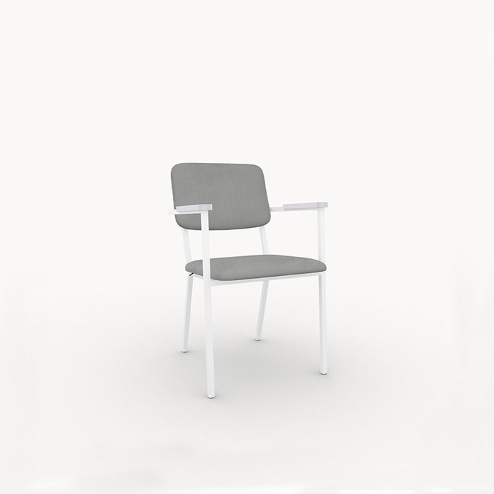 Studio Henk Co dining armchair - white frame - white oak armrest