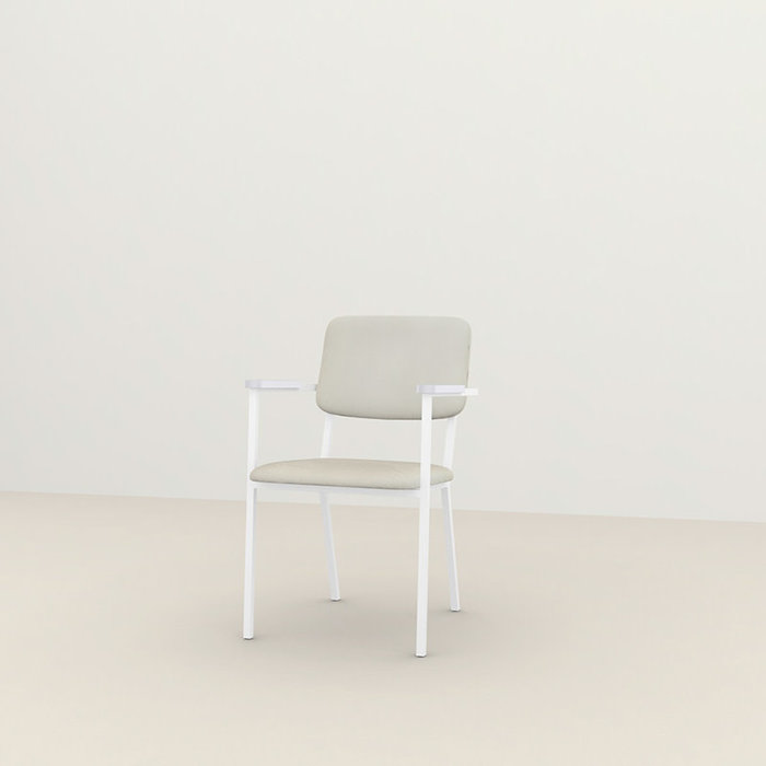 Studio Henk Co dining armchair - white frame - white oak armrest