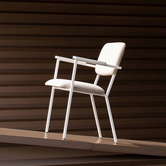 Studio Henk Co dining armchair - white frame - white oak armrest