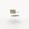 Studio Henk Co dining armchair - white frame - light oak armrest