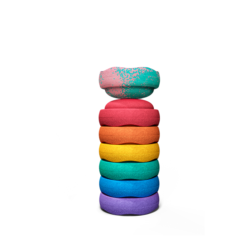 Stapelstein Special Rainbow Classic Bloom - set van 6 + GRATIS bloom steen