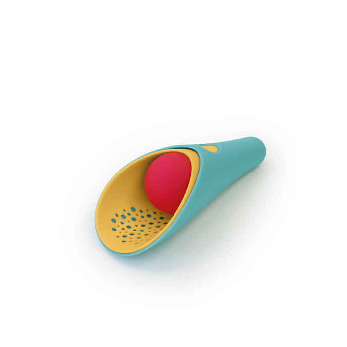 Quut Cuppi schepje, zeefje en bal - Banana Blue + cherry