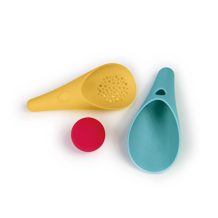 Quut Cuillère Cuppi, tamis et boule Banana Blue + boule cerise