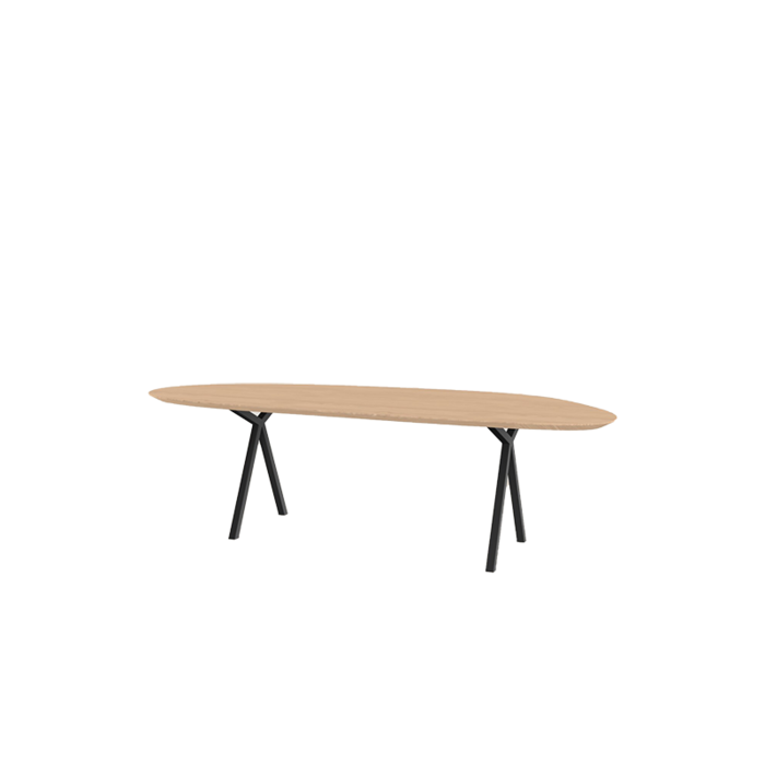 Studio Henk Blob slim x-type table  - natural light oak tabletop
