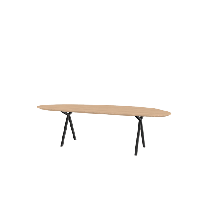 Studio Henk Blob slim x-type table  - natural light oak tabletop
