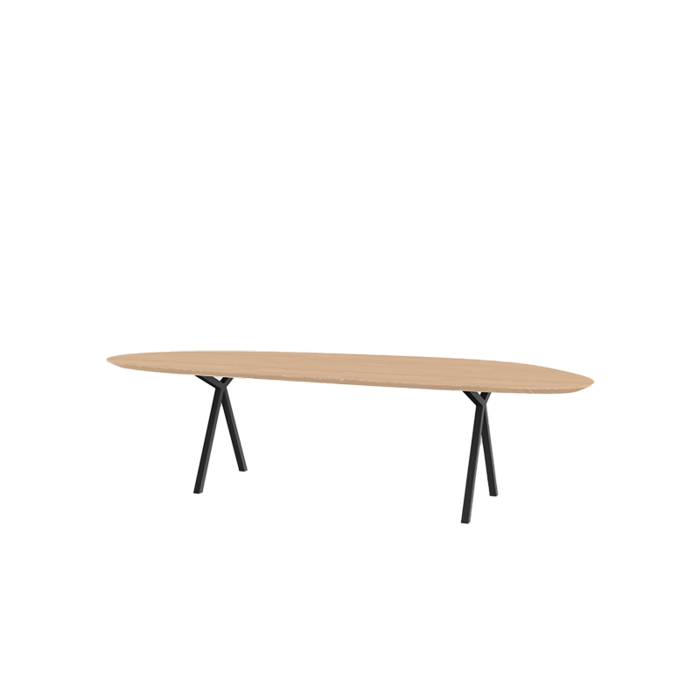 Studio Henk Table slim x-type Blob - plateau en chêne clair naturel