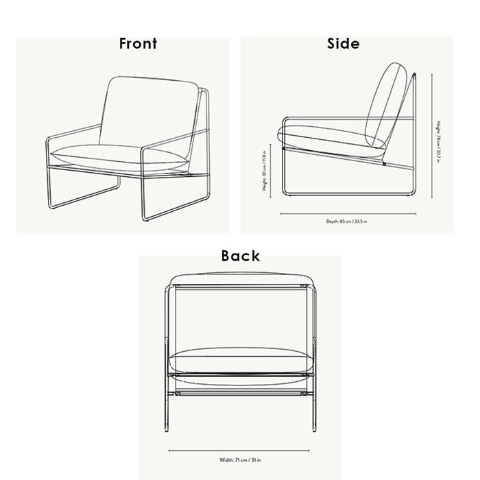 Fermliving Desert 1-seater - Black frame