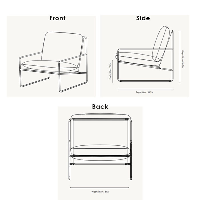 Fermliving Desert 1-seater - Dolce - Cashmere frame