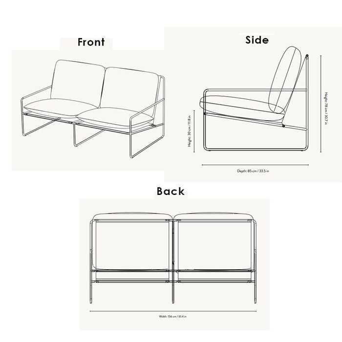 Fermliving Desert 2-seater - Cashmere frame - Fermliving