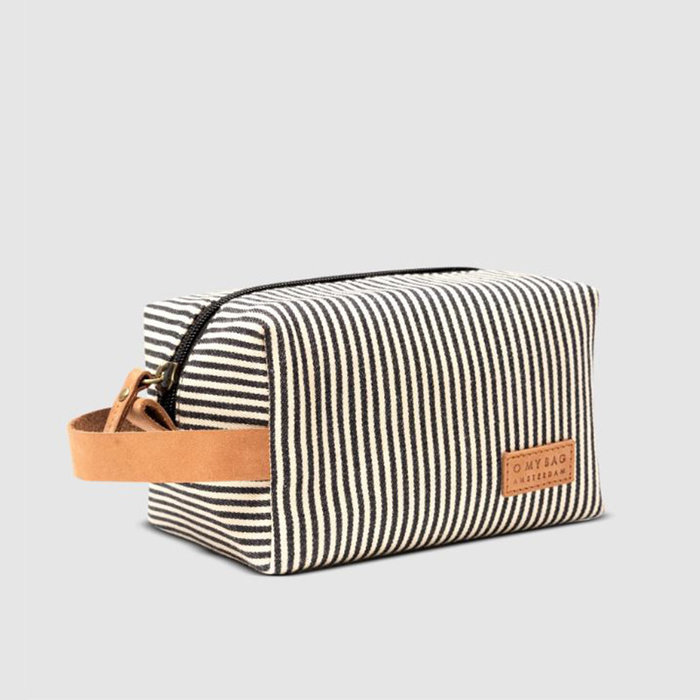 O MY BAG Ted Toilettas Cotton/Camel Hunter Leather - Small