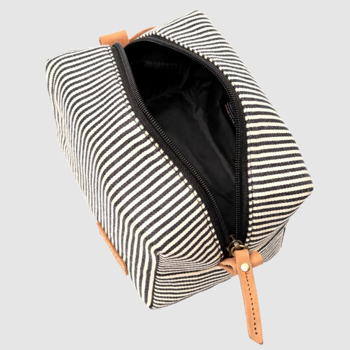 O MY BAG Ted Toilettas Cotton/Camel Hunter Leather - Small