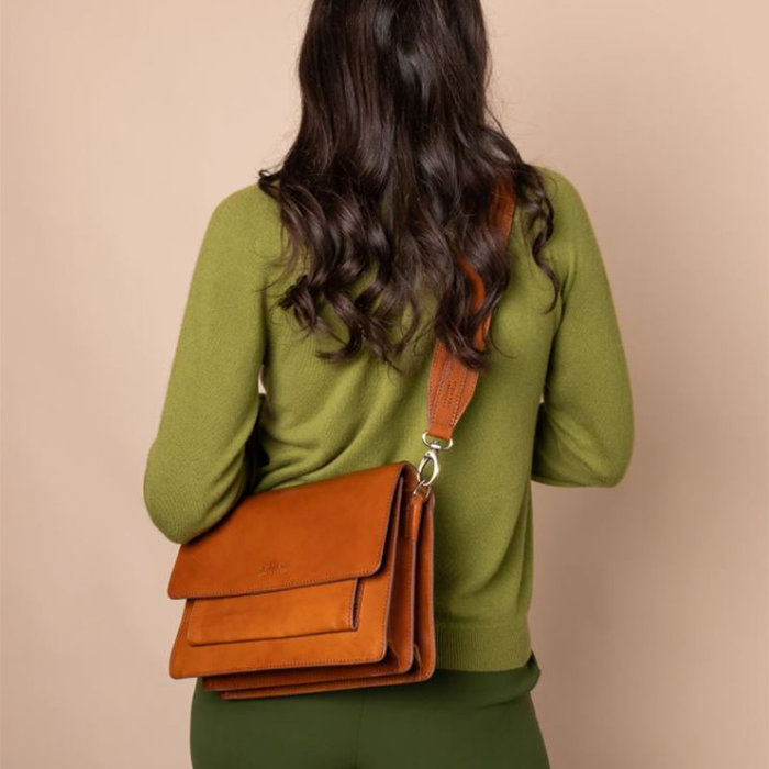 O MY BAG Schoudertas Harper Cognac Classic Leather