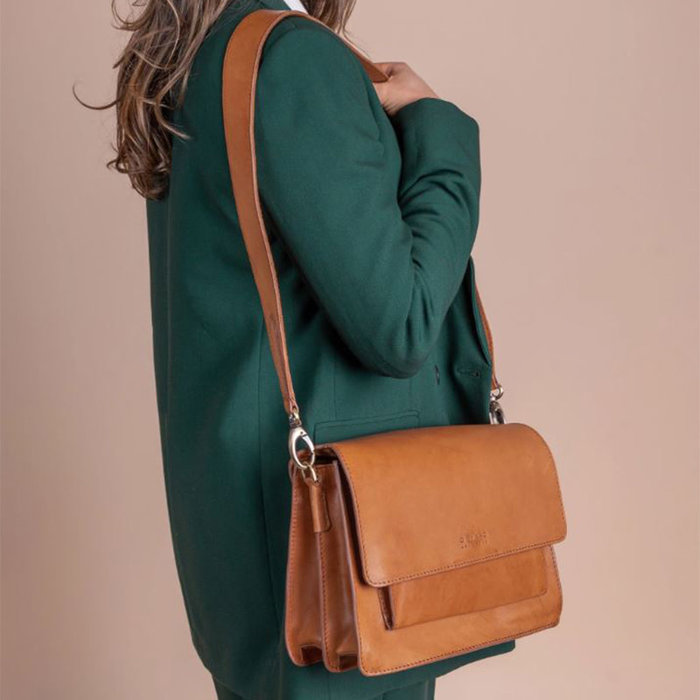 O MY BAG Sac bandoulière Harper Cognac Cuir Classique