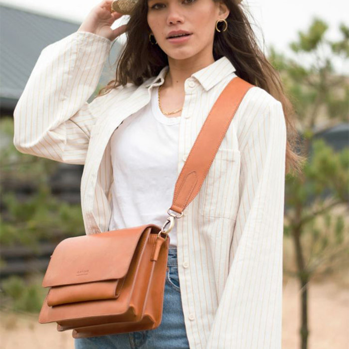 O MY BAG Schoudertas Harper Cognac Classic Leather