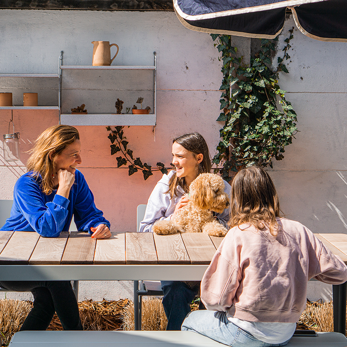 Weltevree Table courbée en bois - L 220 x L 90 x H 75 cm - Weltevree