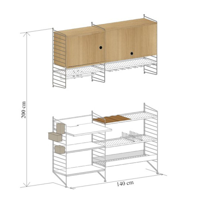 String Wandconfiguratie 67 - Keuken (Showroom)