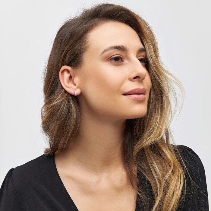 LULU Copenhagen Boucle d'oreille Color Hoop (1 pièce) - Purple, Coral en Dazzling blue