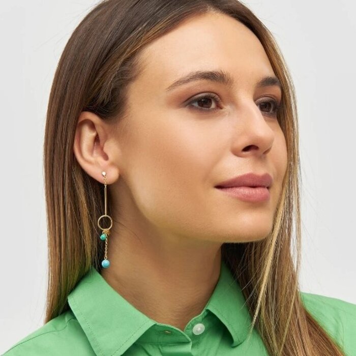 LULU Copenhagen Oorring Topping Long Loop (1 stuk) - Goud