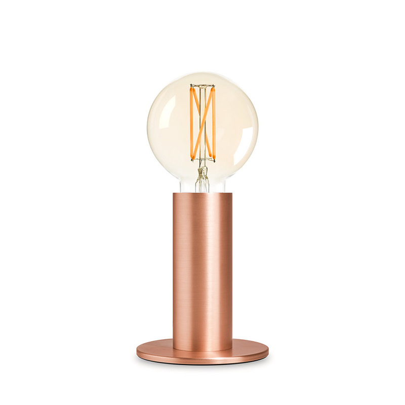 laser Puur Seminarie Stockmodel Tafellamp SOL Touch - Amber tint glass Rose Gold - Edgar -  Livingdesign