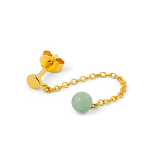 LULU Copenhagen Boucle d'Oreille Chaîne en Pierre Naturelle (1 pièce) - Vert Clair