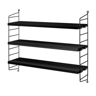 String Pocket wandkast zwart gebeitst es-zwart 60x15x50