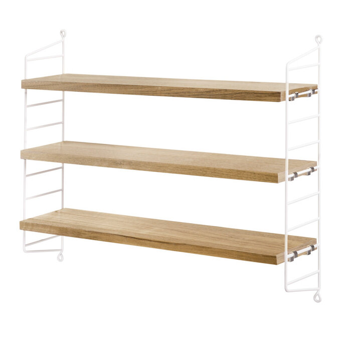 String Etagère Pocket Bois de chêne-Blanche