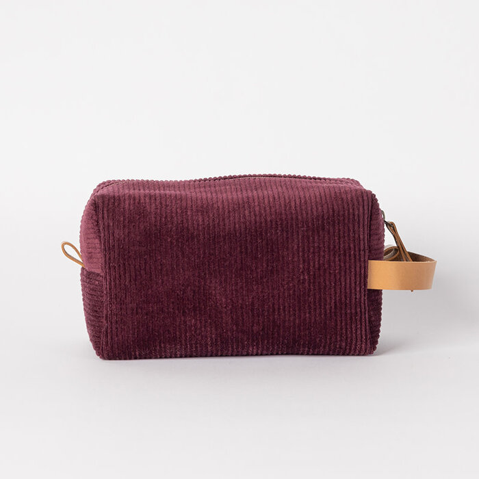 O MY BAG Ted Toilettas - Burgundy Corduroy / Cognac Apple Leather (Large)