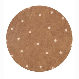 Lorena Canals Dot Chestnut - rond wasbaar tapijt katoen Ø140 cm