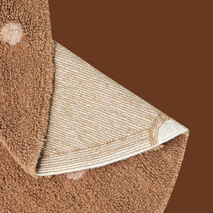 Lorena Canals Dot Chestnut - rond wasbaar tapijt katoen Ø140 cm