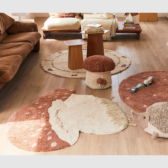 Lorena Canals Boletus -  tapis lavable en coton 120 x 120 cm