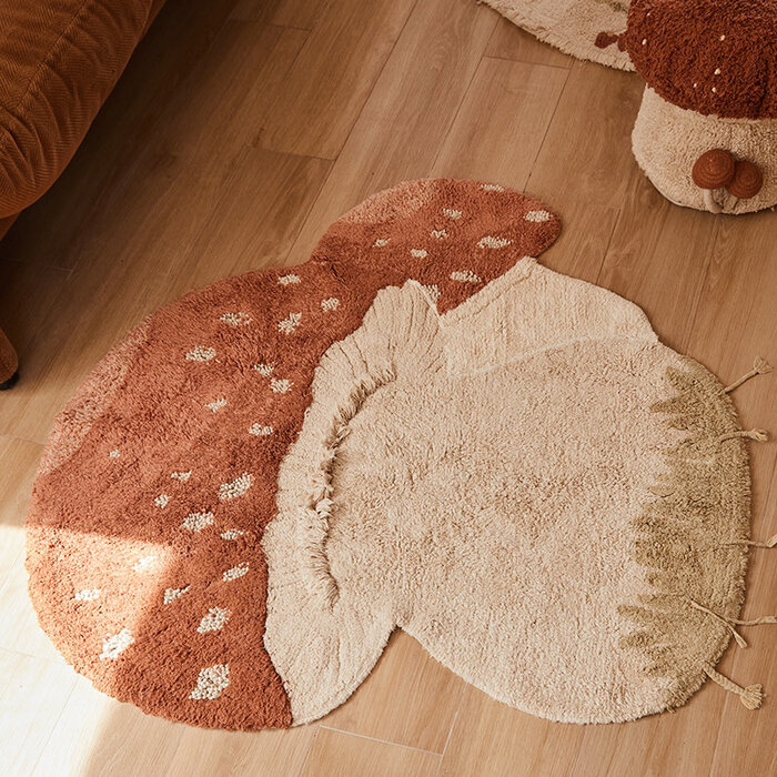 Lorena Canals Boletus -  tapis lavable en coton 120 x 120 cm