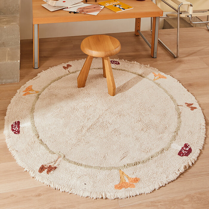 Lorena Canals Chanterelle - tapis lavable en coton Ø 140 cm