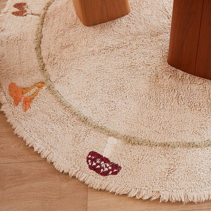 Lorena Canals Chanterelle - tapis lavable en coton Ø 140 cm