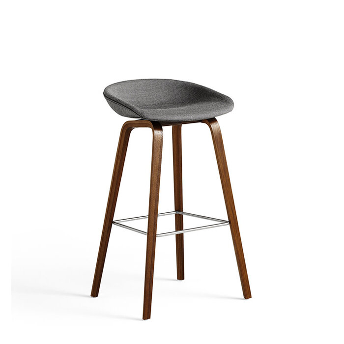 HAY Barkruk 'About A Stool' AAS33 walnoot-gestoffeerd